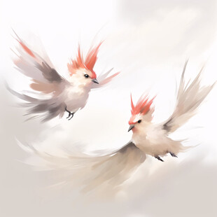 水墨插画北朱雀