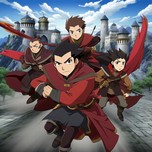 卡通可爱小武侠