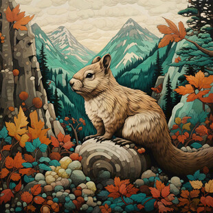 松鼠立体画