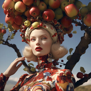 国风苹果的女人