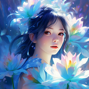 梦幻少女插画