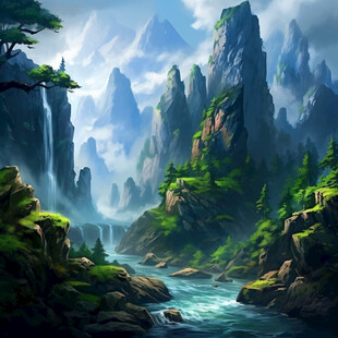 古风山水场景