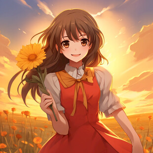 雏菊少女插画