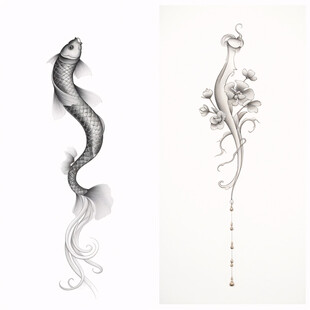 吉祥装饰插画如鱼得水