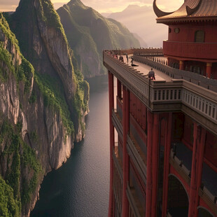 宫殿楼阁仙境仙人大殿