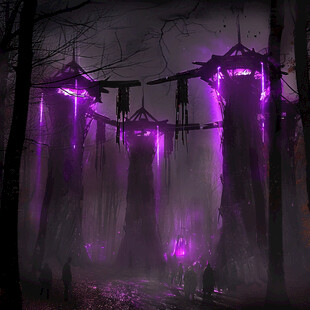 紫色森林主题场景