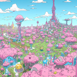 粉红色的外星城市