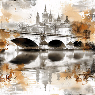 伦敦水墨艺术装饰画