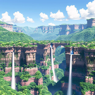 飞瀑等自然景观