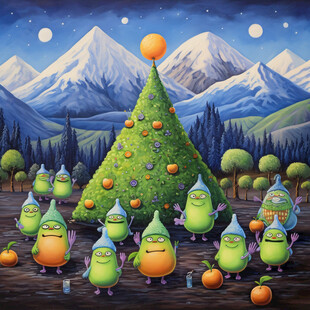 圣诞树元素贺图