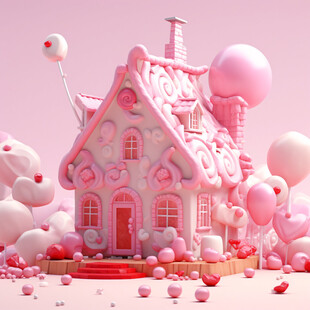 粉色奇幻建筑物