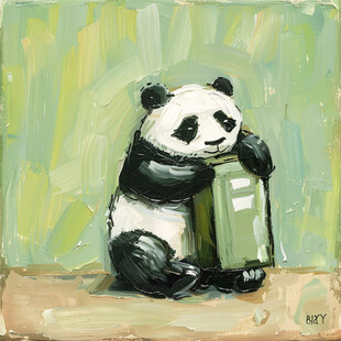 抽象画大熊猫