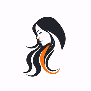 长发美女logo