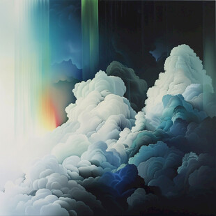 彩虹云朵插画