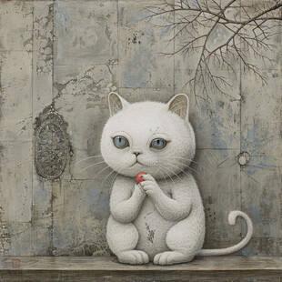 手绘猫咪素材装饰画