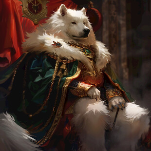 原创插画萨摩耶