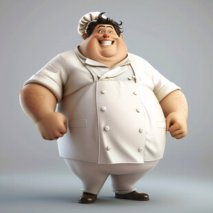 卡通胖厨师头像