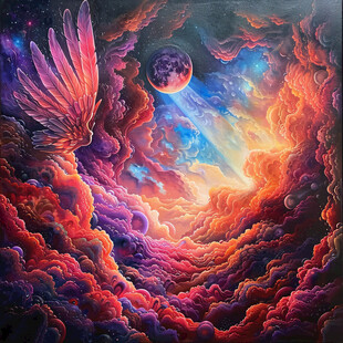 梦幻星空立体画