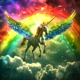 梦幻飞马无框画