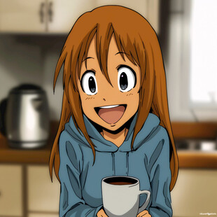 卡通美女拿咖啡头像