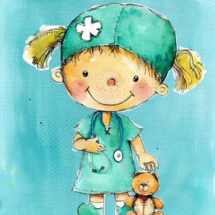 可爱护士插画