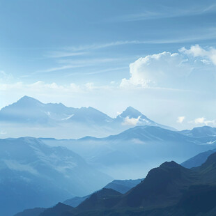 高山山脉大山山峰山岚