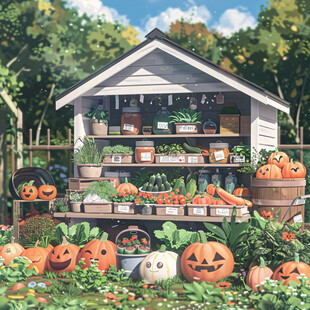 果蔬店蔬果店万圣节