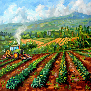 原创分层耕作绘画