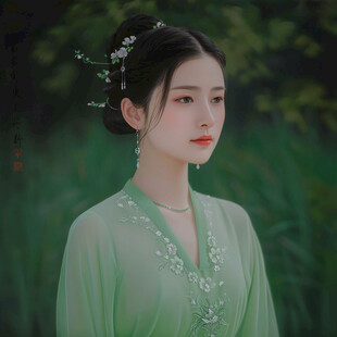 古装绿色女子