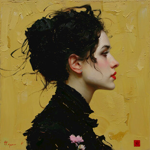 异国风情女子油画