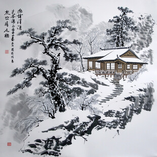 传统雪景国画