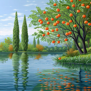 水边橘树