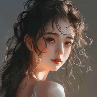 数字美女插画