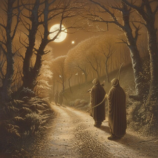 禅境秋夜极品意境插画