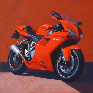 摩托车油画