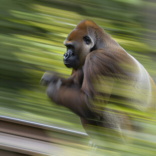 可爱猩猩跑步形象