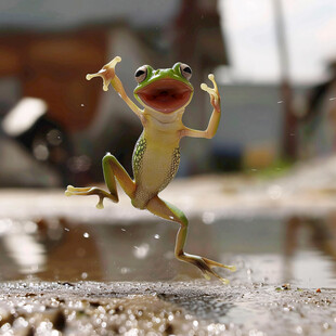 雨中的青蛙