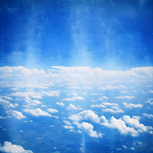 蓝天云海立体画