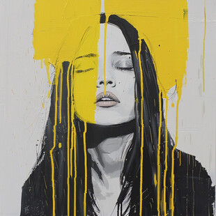 人脸色块拼接装饰画