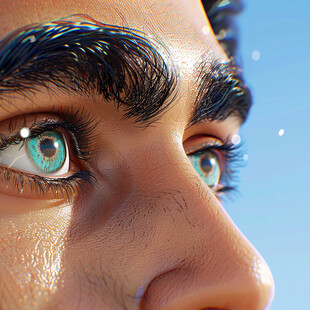 女孩眼睛面部特写