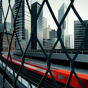 高铁都市图案
