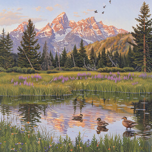 美丽山水风景绘画风景