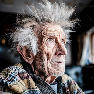 白发苍苍白发老人