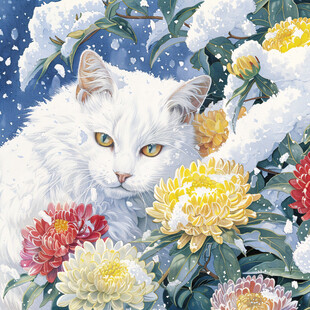猫咪与鲜花
