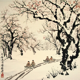 传统雪景国画