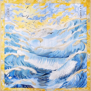 波涛海浪瑞鹤镜心