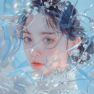 梦幻唯美蓝色系少女