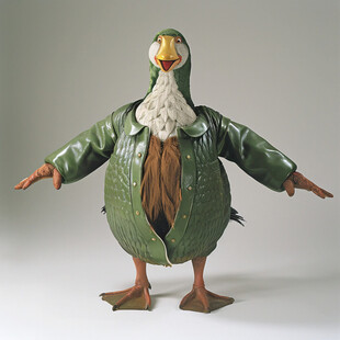 战士装扮的鸭子