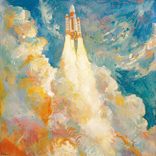 火箭油画
