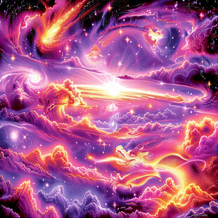 梦幻星空立体画